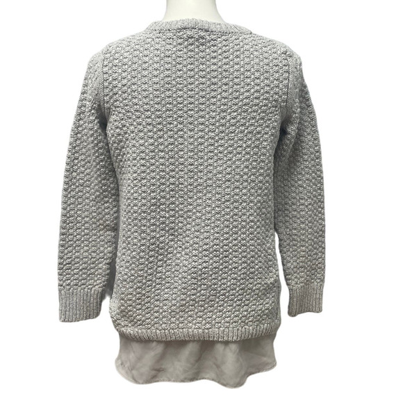 LOFT Womens Medium Long Sleeve Layered Look Shirt Tail Pullover Acrylic Sweater - Picture 3 of 4